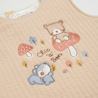 有機棉小熊雙面穿鋪棉背心外套