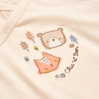 有機棉動物小夥伴刺繡兩段式調節開襟包屁衣