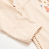 有機棉動物小夥伴刺繡兩段式調節開襟包屁衣