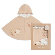 有機棉小熊雙面穿披風/2件組禮盒 (披風+手搖鈴)