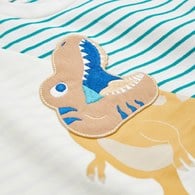 恐龍探險趣條紋拼接上衣