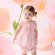 花蝶熊荷葉邊造型蝴蝶正反兩穿套裝