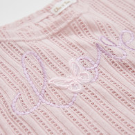 花蝶熊簍空針織兩件式上衣