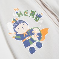 小英熊拼接袖純棉長袖兔裝
