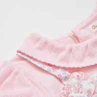 花蝶熊碎花造型翻領短袖兔裝