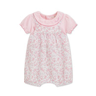 花蝶熊碎花造型翻領短袖兔裝