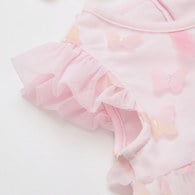 花蝶熊立體蝴蝶短袖兔裝-附髮帶