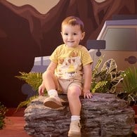 動物樂園趣味獅立體耳朵短袖兔裝