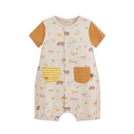 動物樂園滿版印花雙口袋短袖兔裝