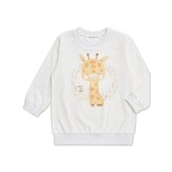 動物家族長袖圓領長版上衣