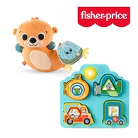 【費雪組合】交通工具聲光拼圖組+二合一搖搖水獺