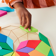 【費雪組合】費雪木製玩具推著走小兔子+曼陀羅積木