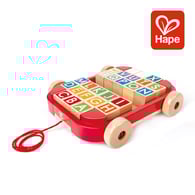 Hape 拖拉字母積木遊戲車(盒損品)