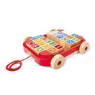 Hape 拖拉字母積木遊戲車(盒損品)