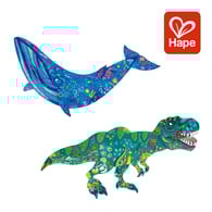 德國Hape 燙金地板拼圖(暴龍/座頭鯨)