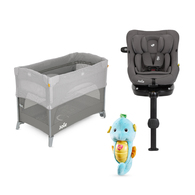 【涼夏育兒省】i-Pivot™ 360 0-4歲旋轉型汽座+kubbie™ sleep 多功能床邊嬰兒床+安撫小海馬