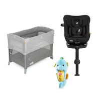 【涼夏育兒省】i-Pivot™ 360 0-4歲旋轉型汽座+kubbie™ sleep 多功能床邊嬰兒床+安撫小海馬