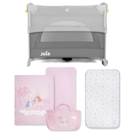【溫馨陪伴同寢組】Joie kubbie sleep 嬰兒床+悅讀比得兔床邊床三件式床組/床寢組 (被子、床包、提袋)+比得兔立體透氣床邊床墊