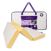 【組合商品】Cleva Foam® 護頭型新生兒枕(0-6M適用)+三合一多用途地墊-黃白 96x65x7cm