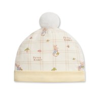 格紋比得嬰兒帽 (美麗諾羊毛布)