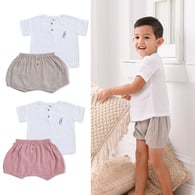 四季系列-彩色比得純棉紗布短袖套裝