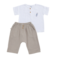 四季系列-彩色比得純棉紗布短袖七分褲套裝