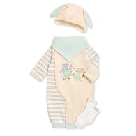 比得兔 清新條紋妙妙裝禮盒/連身衣3件組禮盒 (妙妙裝+帽子+襪子)