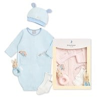 比得兔 可愛小兔妙妙裝禮盒/連身衣4件組禮盒 (妙妙裝+手搖鈴+帽子+襪子)