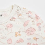花徑小兔長袖側開包屁衣(美麗諾羊毛布)