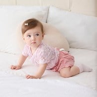 採花趣短袖兩段式調節開襟包屁衣 (水晶紗)