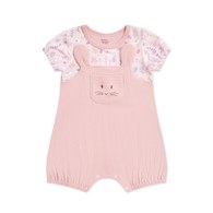 採花趣短袖兔裝 (天絲抽針條紋布+水晶紗布)