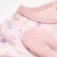 採花趣短袖兔裝 (天絲抽針條紋布+水晶紗布)