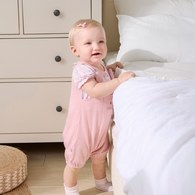 採花趣短袖兔裝 (天絲抽針條紋布+水晶紗布)