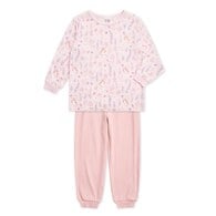 採花趣圓領冷氣衫套裝 (天絲抽針條紋布+水晶紗布)