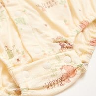 野餐比得短袖前開包屁衣 (天絲洞感緹花布+精品竹節棉布)