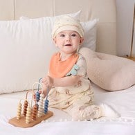 野餐比得短袖前開包屁衣 (天絲洞感緹花布+精品竹節棉布)