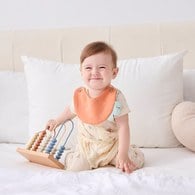 野餐比得短袖前開包屁衣 (天絲洞感緹花布+精品竹節棉布)