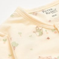 野餐比得米色長袖兔裝 (天絲洞感緹花布)