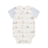 春日比得短袖前開包屁衣 (冰紗布)