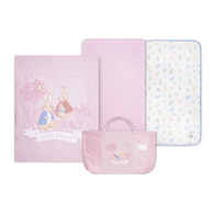 悅讀比得兔床邊床三件式床組/床寢組 (被子、床包、提袋)+比得兔立體透氣床邊床墊 52×89×2.5cm