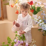 心願比得甜美優雅小香風假兩件洋裝