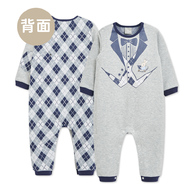 學院比得男西裝造型印圖長袖兔裝