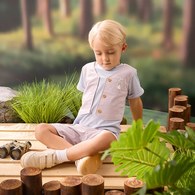 清新比得假兩件排扣上衣