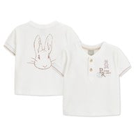 可愛比得手繪風雙鈕扣開襟上衣