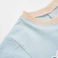 可愛比得滾邊拼接造型上衣