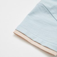 可愛比得滾邊拼接造型上衣