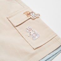 可愛比得工裝風鬆餅格五分褲