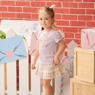 甜心比得紫碎花層次短裙