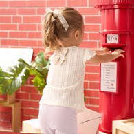 甜心比得後蝴蝶結荷葉邊袖背心