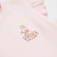 小香兔繽紛立體花荷葉邊袖洋裝